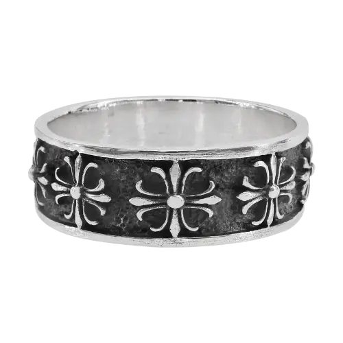CHROME HEARTS CROSS BAND RING 5号 Stunning 925 Silver Cross Ring - Chrome Hearts Inspired – LJ