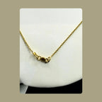 14K Yellow Gold 18" Cable Chain LJ & Diamonds