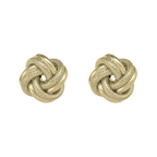 14K Yellow Gold Patterned Love Knot Earring LJ & Diamonds