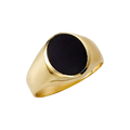 10K Yellow Gold Black Onyx Mens Ring LJ & Diamonds