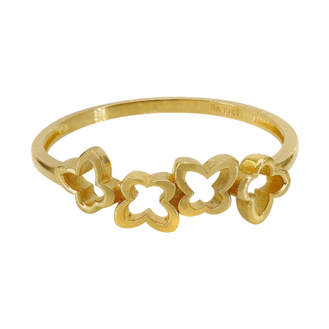 10K Yellow Gold Butterfly Ring LJ & Diamonds