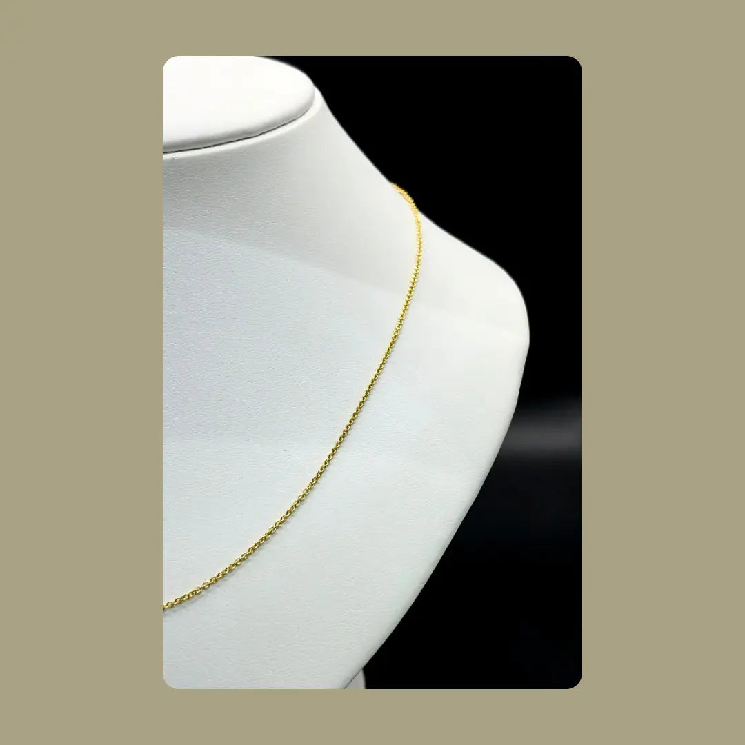 14K Yellow Gold 18" Cable Chain LJ & Diamonds