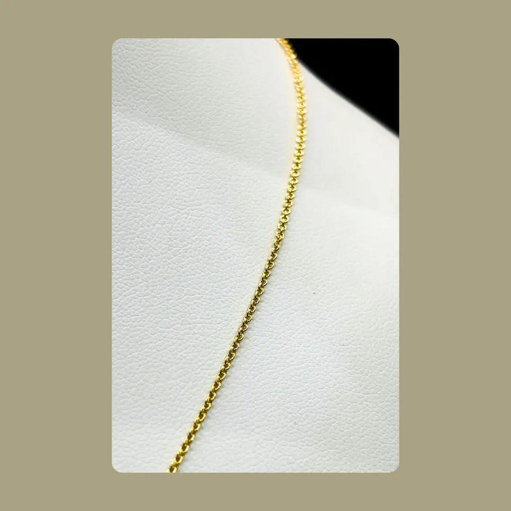 14K Yellow Gold 18" Cable Chain LJ & Diamonds