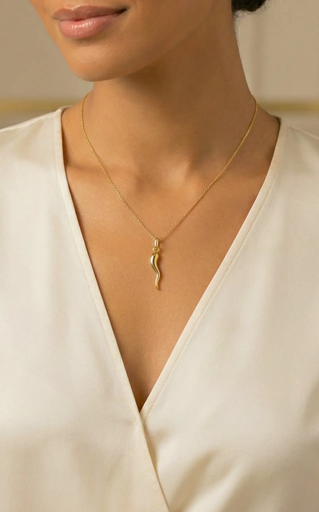 18K Yellow Gold Cornicello Horn Charm My Store