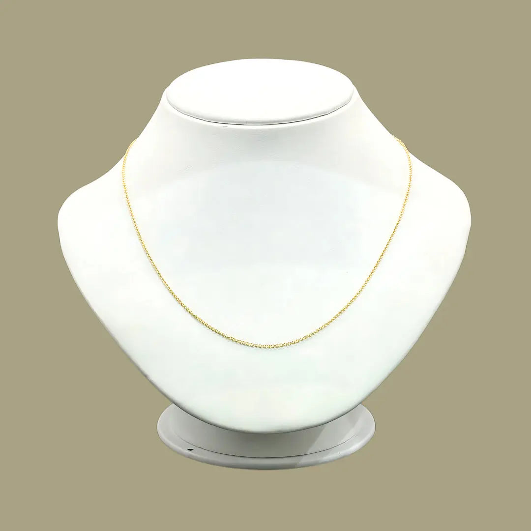 14K Yellow Gold 18" Cable Chain LJ & Diamonds