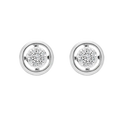 10K White Gold 0.05CT Diamond Pave Circle Earrings My Store