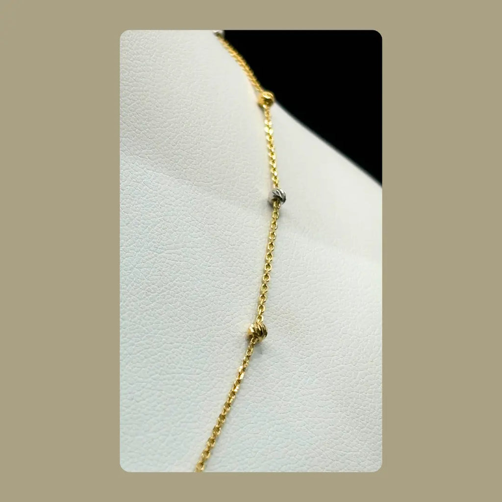 18K Tritone Yellow & White Gold 20" Ball Chain My Store